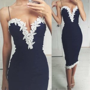 Elegantní dámské modré šaty - Modra, Xl