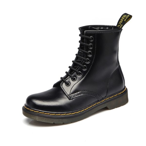 Dámské kožené boty ANKLE BOOTS - Light-black, 12