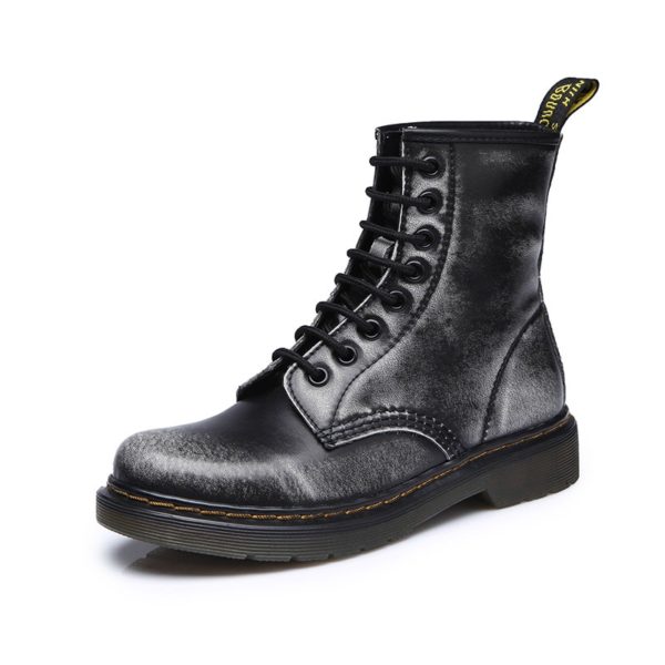 Dámské kožené boty ANKLE BOOTS - Light-black, 12